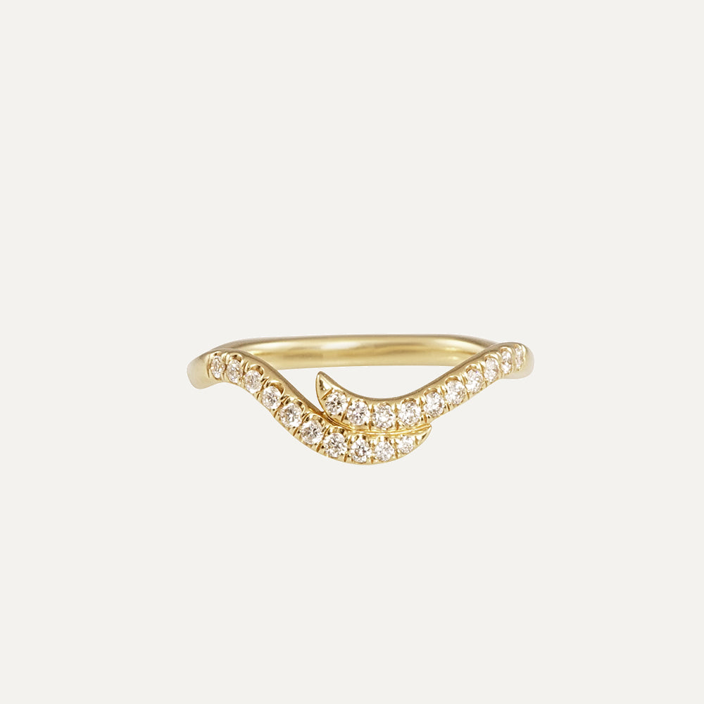 14K Yellow Gold Double Swirl Diamond Women's Ring 7.5 14K Yellow Gold Double Swirl Diamond Women's Ring 7.5