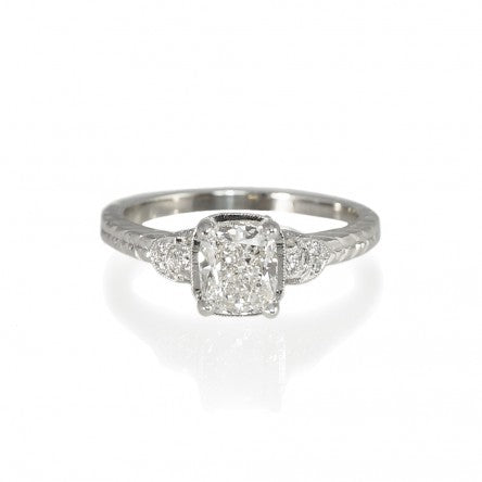 Vintage Inspired Platinum and Diamond Surprise Engagement Ring for Lauren