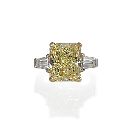 Hand Made Fancy Yellow Diamond Engagement Ring