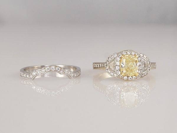 Custom Made Scalloped Diamond Wedding Ring for Misha