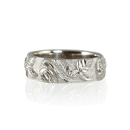 Custom Made And hand Carved Men&#039;s Vine Wedding Ring For Scott