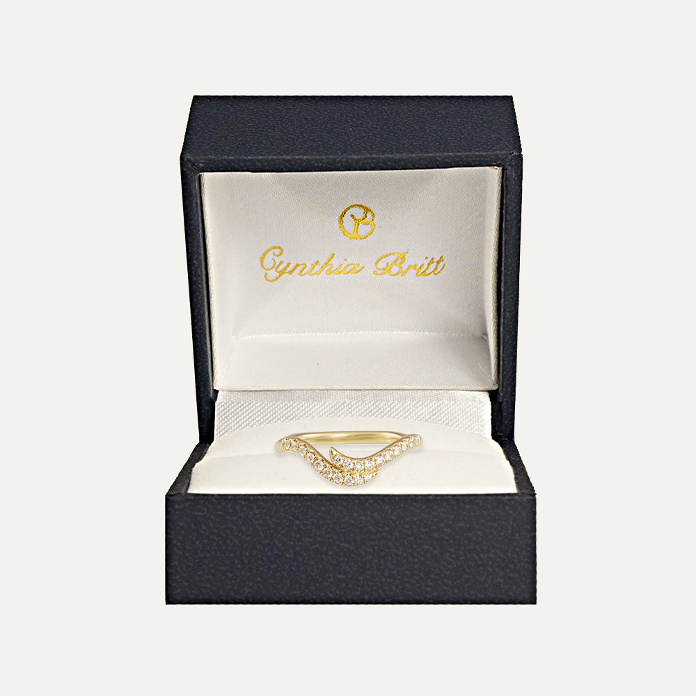 14K Yellow Gold Double Swirl Diamond Women's Ring 7.5 14K Yellow Gold Double Swirl Diamond Women's Ring 7.5