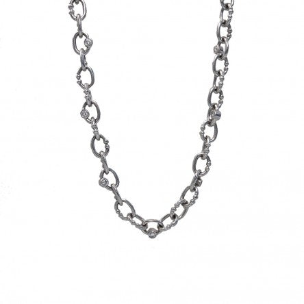 14K White Gold Custom Made Britt Chain with Diamonds