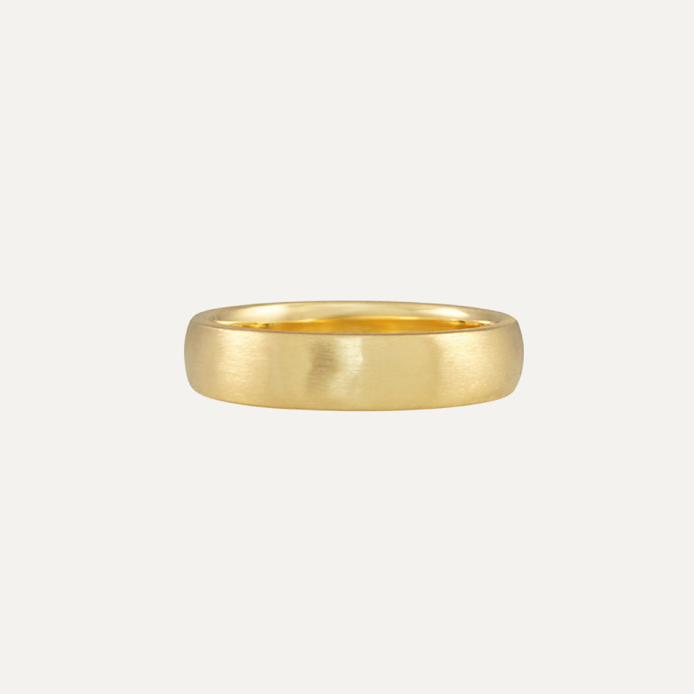 20K Yellow Gold Flat and Round Men’s Wedding Band Ring