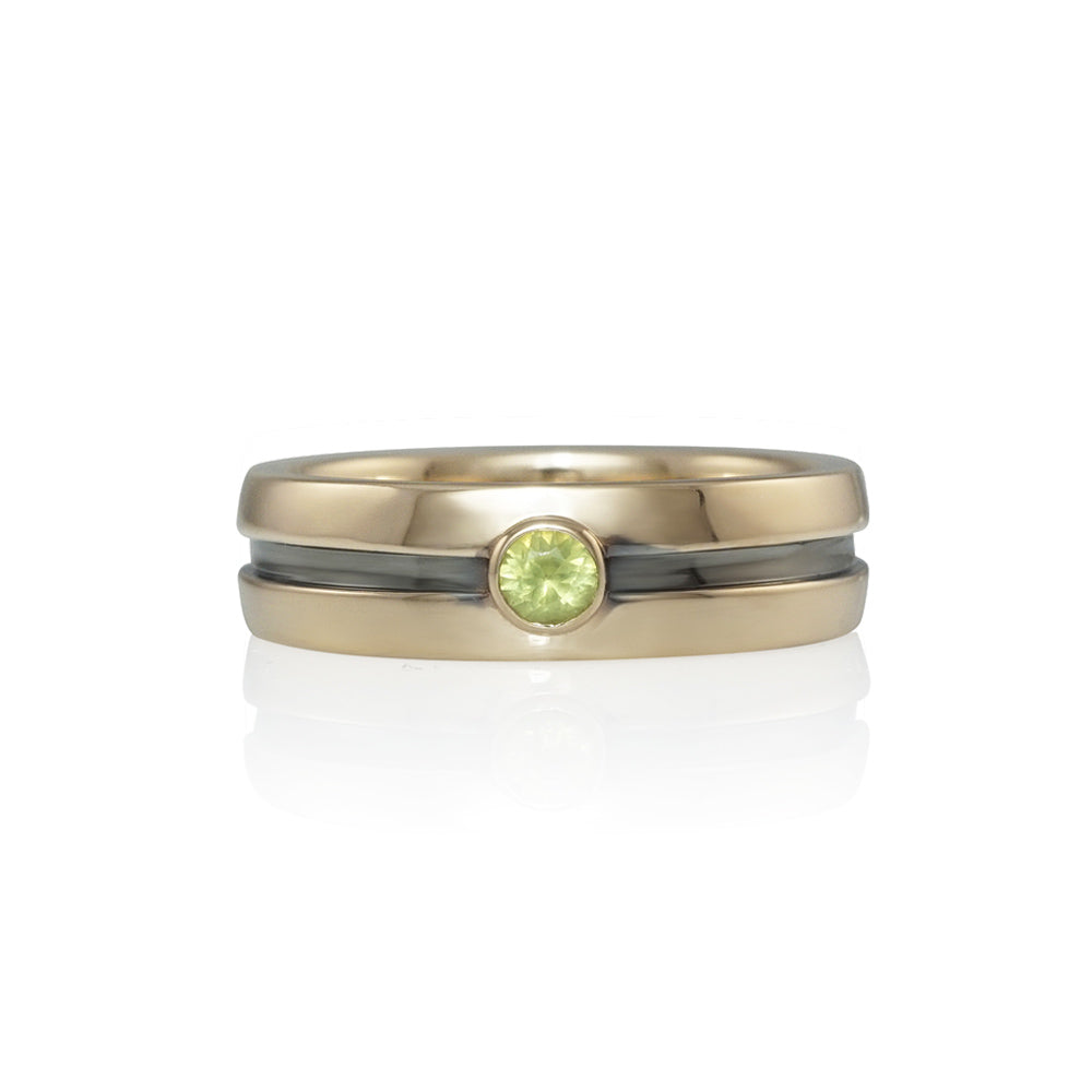 Peridot Men's Wedding Ring for Aaron