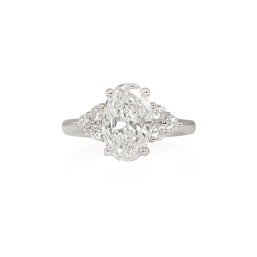 Oval Diamond Cluster Engagement Ring for Abigail