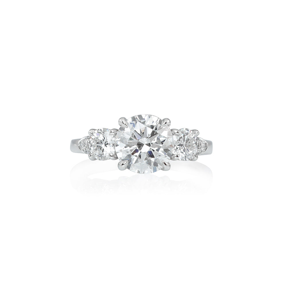 Three Stone And Diamond Wrap Engagement Ring for Alexandra