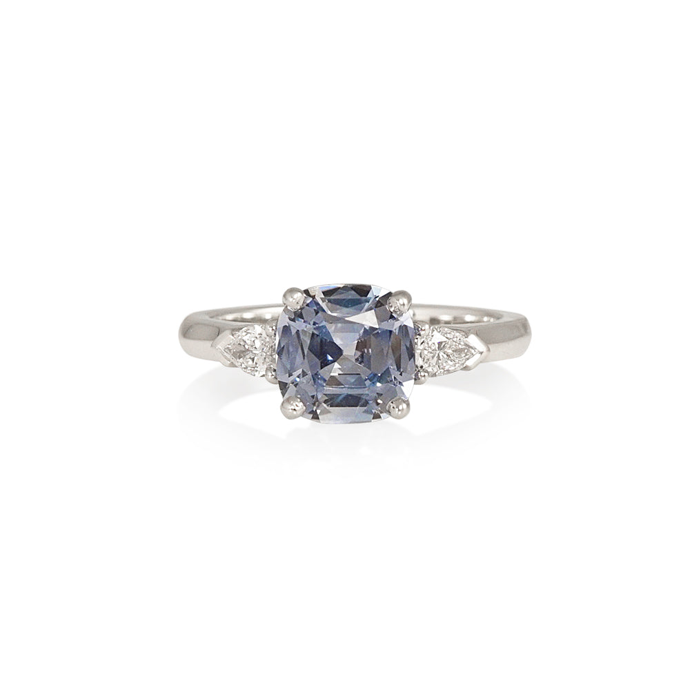 Magical Sapphire Three Stone Engagement Ring for Alisa