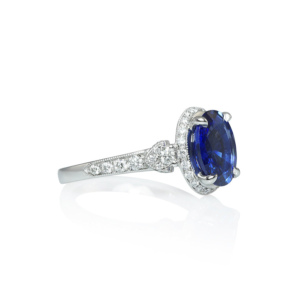 Romantic Sapphire and Diamond Collar Ring for Allison