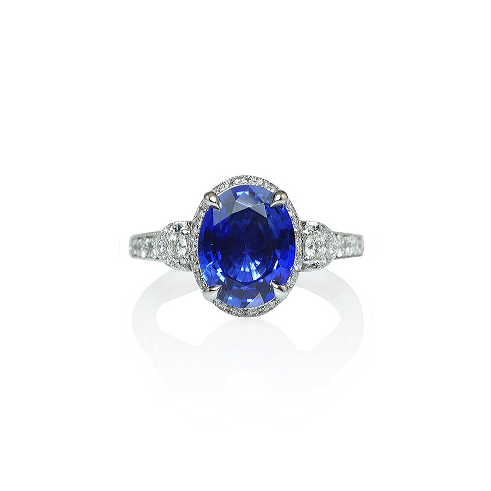 Romantic Sapphire and Diamond Collar Ring for Allison