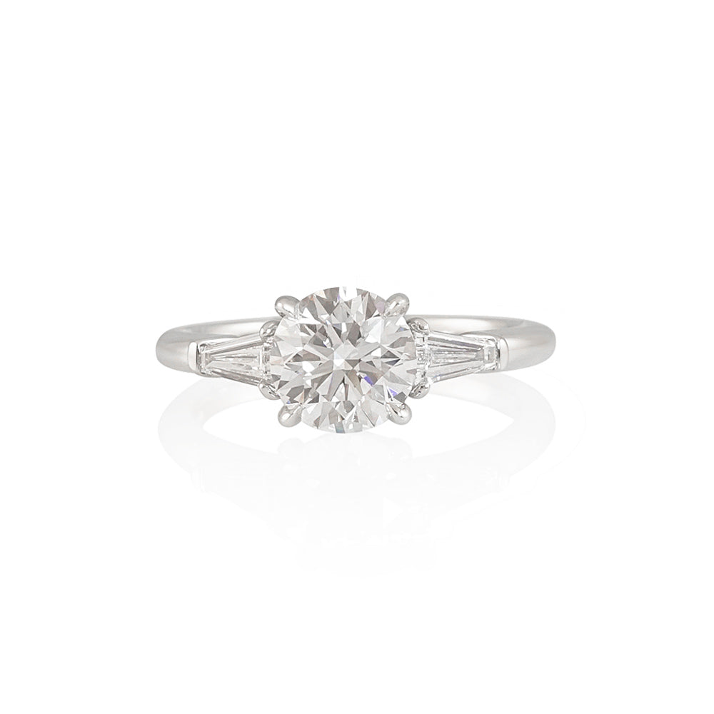 Round with Tapered Baguette Engagement Ring for Alla