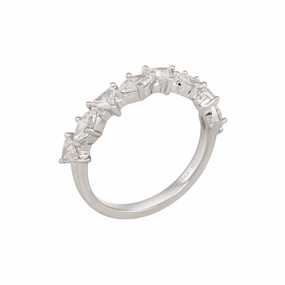 Alternating Marquise and Trillion Diamond Wedding Band for Renee