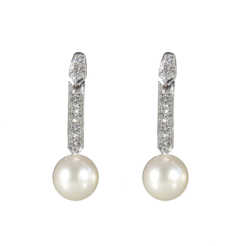 Amanda Pearl and Diamond Earrings