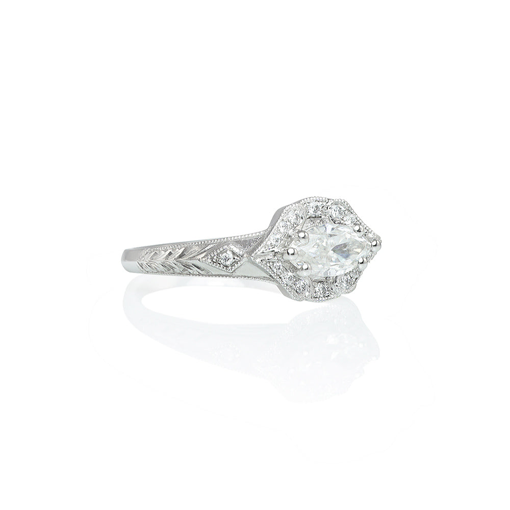 Marquise Romantic Engagement Ring for Amanda