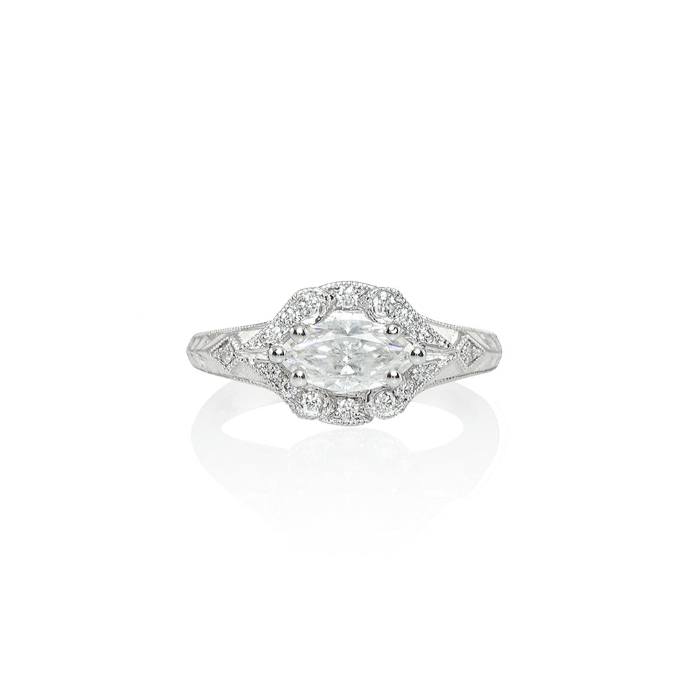 Marquise Romantic Engagement Ring for Amanda