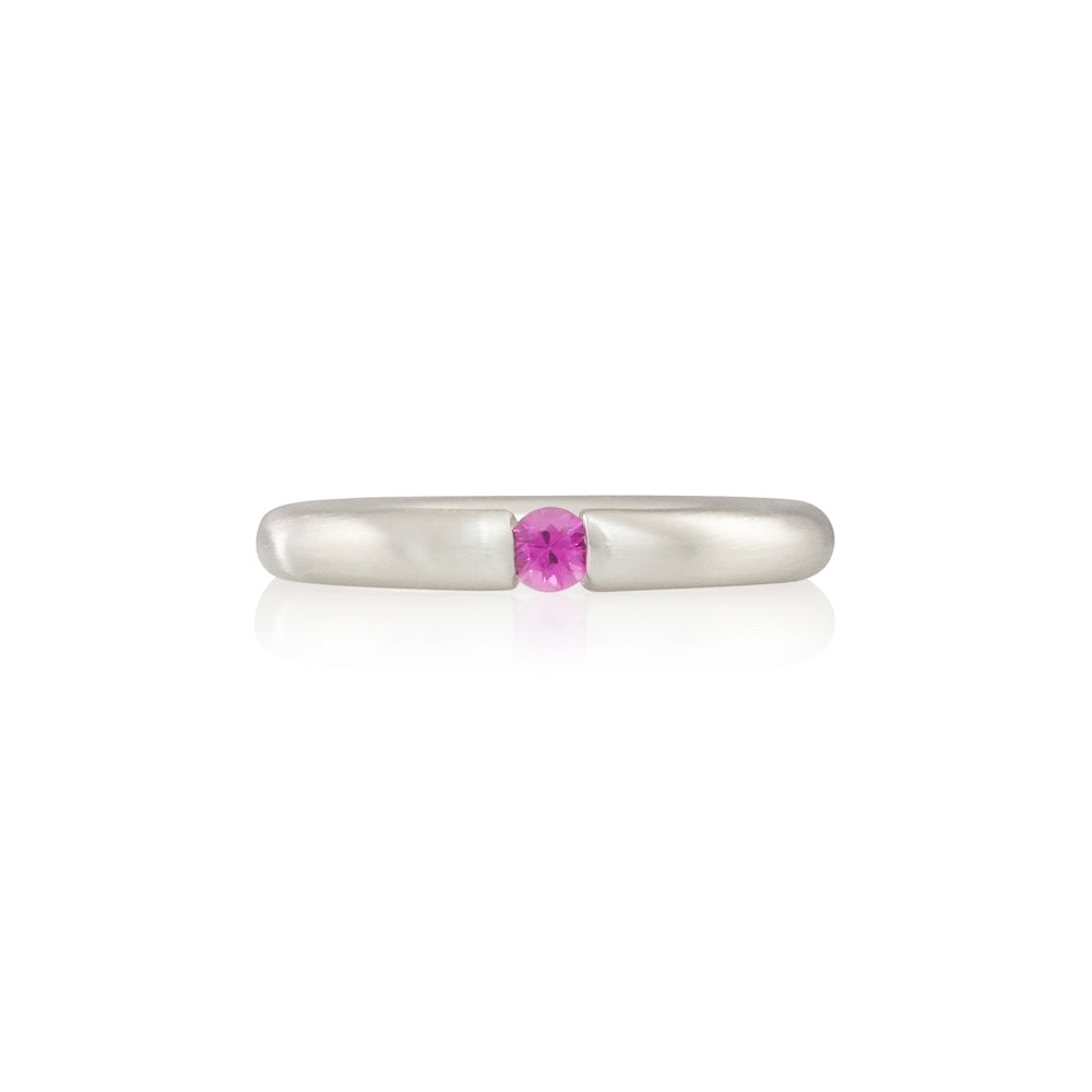 Pink Sapphire Tension Set Ring for Amanda