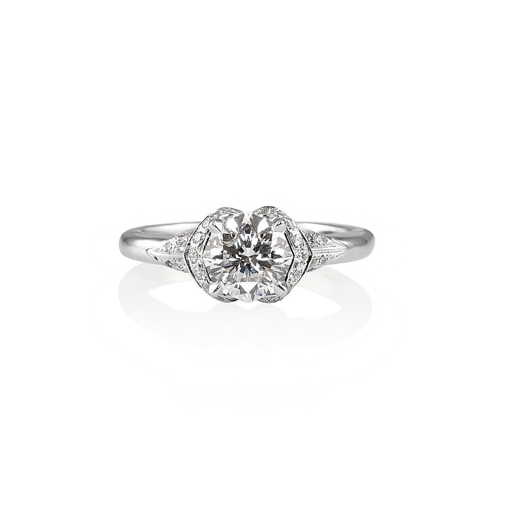 Andi Flower Petal Diamond Engagement Ring