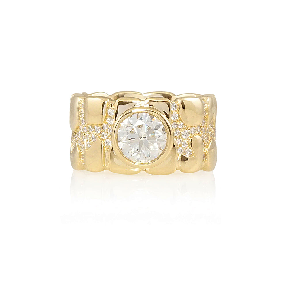 Diamond Cobblestone Wide Band Ring for Andrea