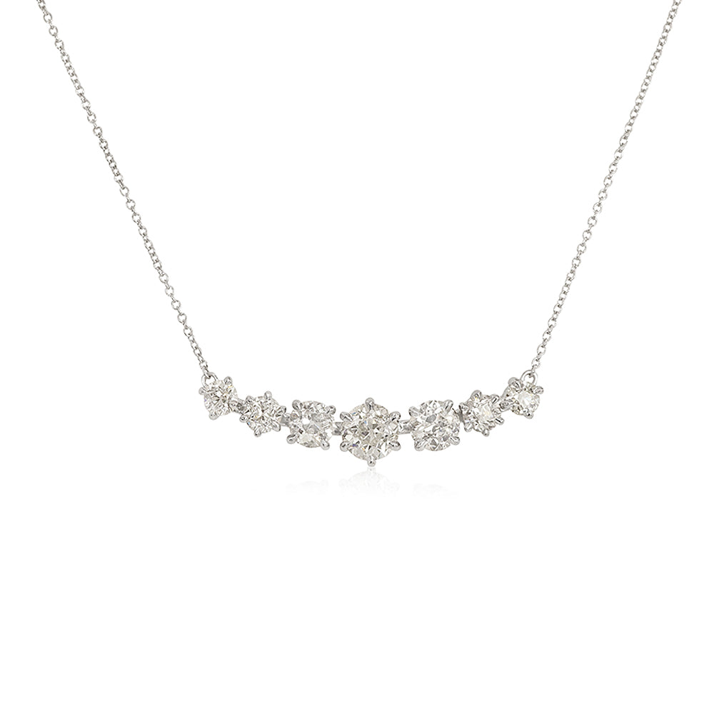 7-Stone Curved Diamond Necklace for Andrea