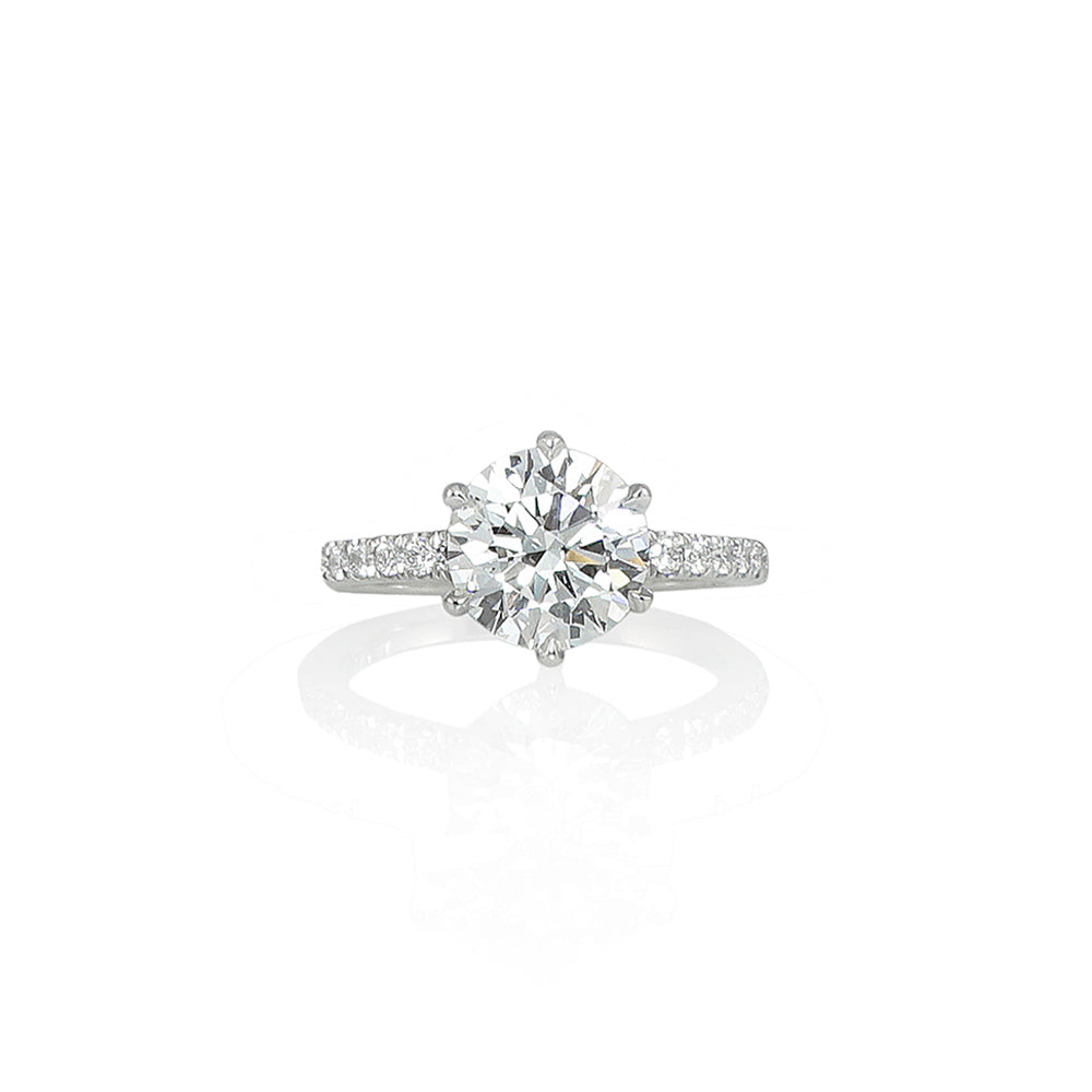 6-Prong Diamond Band Engagement Ring for Angela