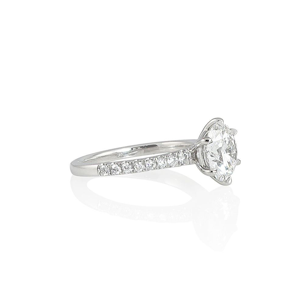 6-Prong Diamond Band Engagement Ring for Angela