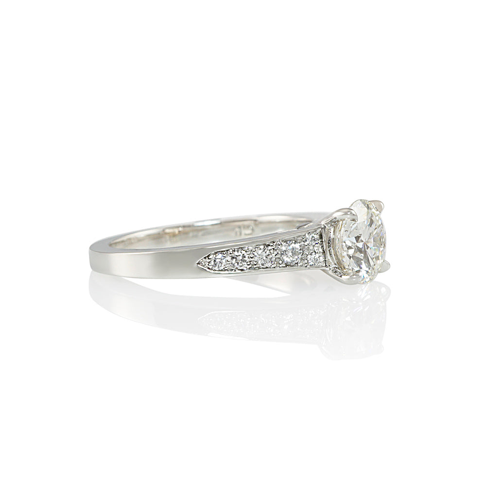 Pave Diamond Band Engagement Ring for Angela