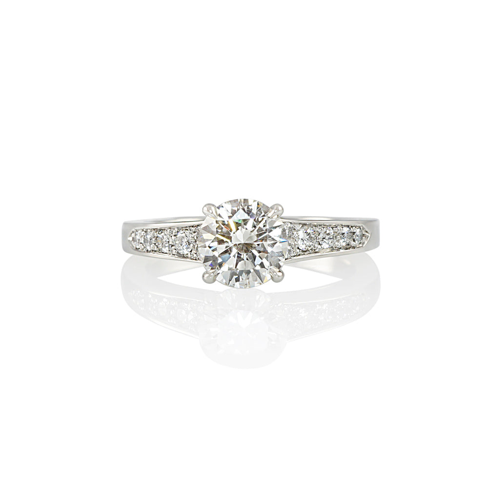 Pave Diamond Band Engagement Ring for Angela