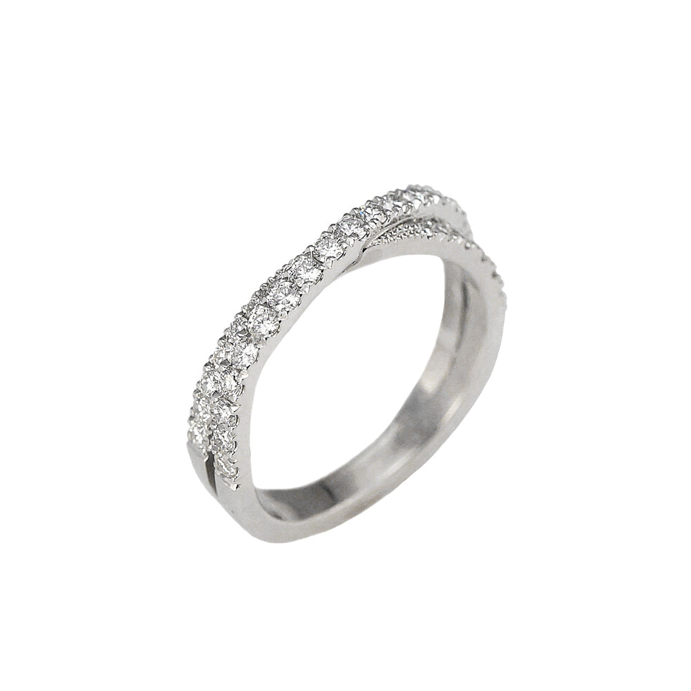 Audra Criss Cross Diamond Wedding Ring