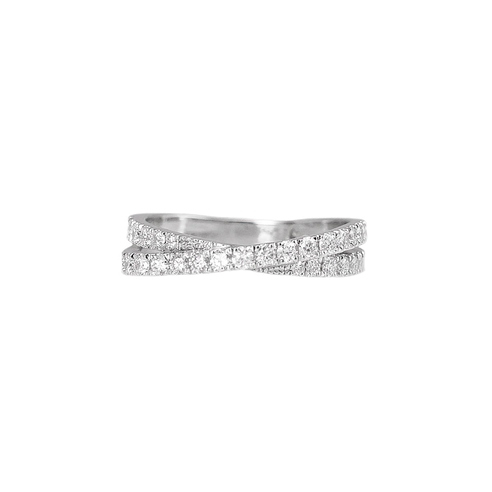 Audra Criss Cross Diamond Wedding Ring