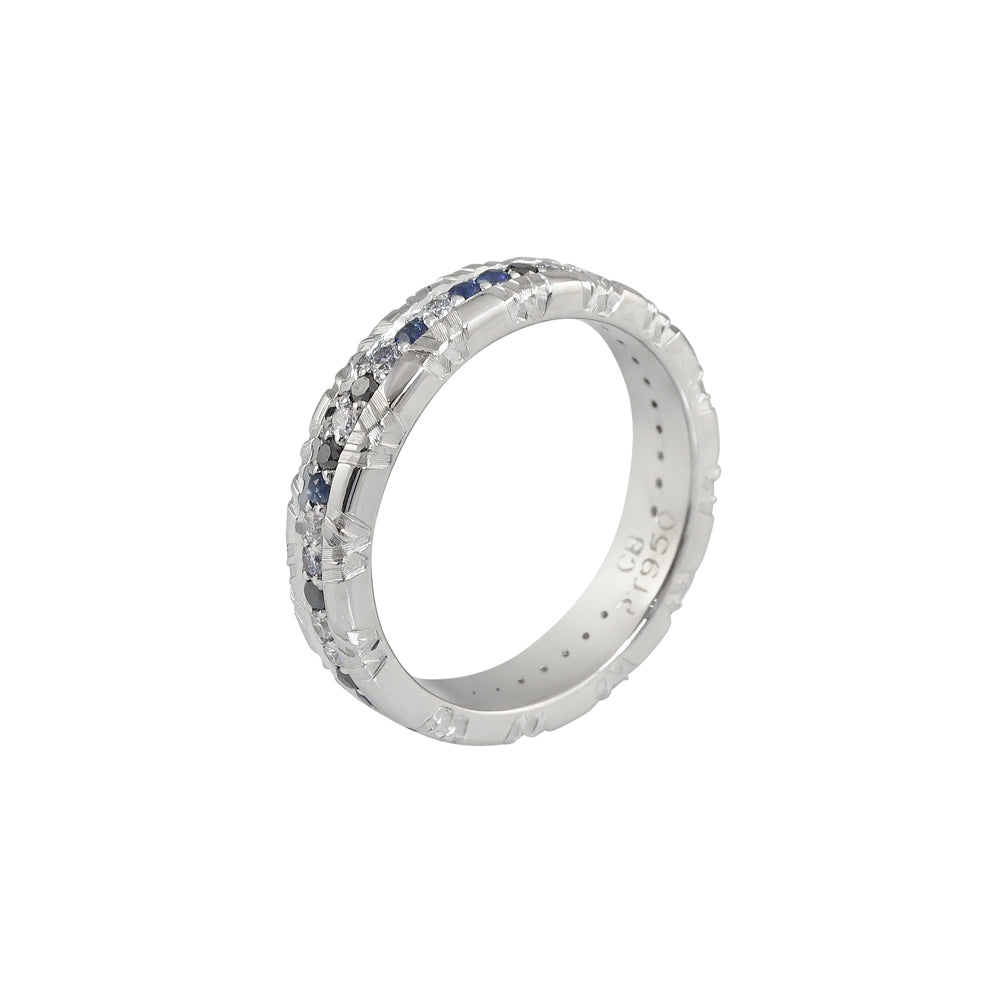 Diamond and Sapphire Code Ring for Audrey