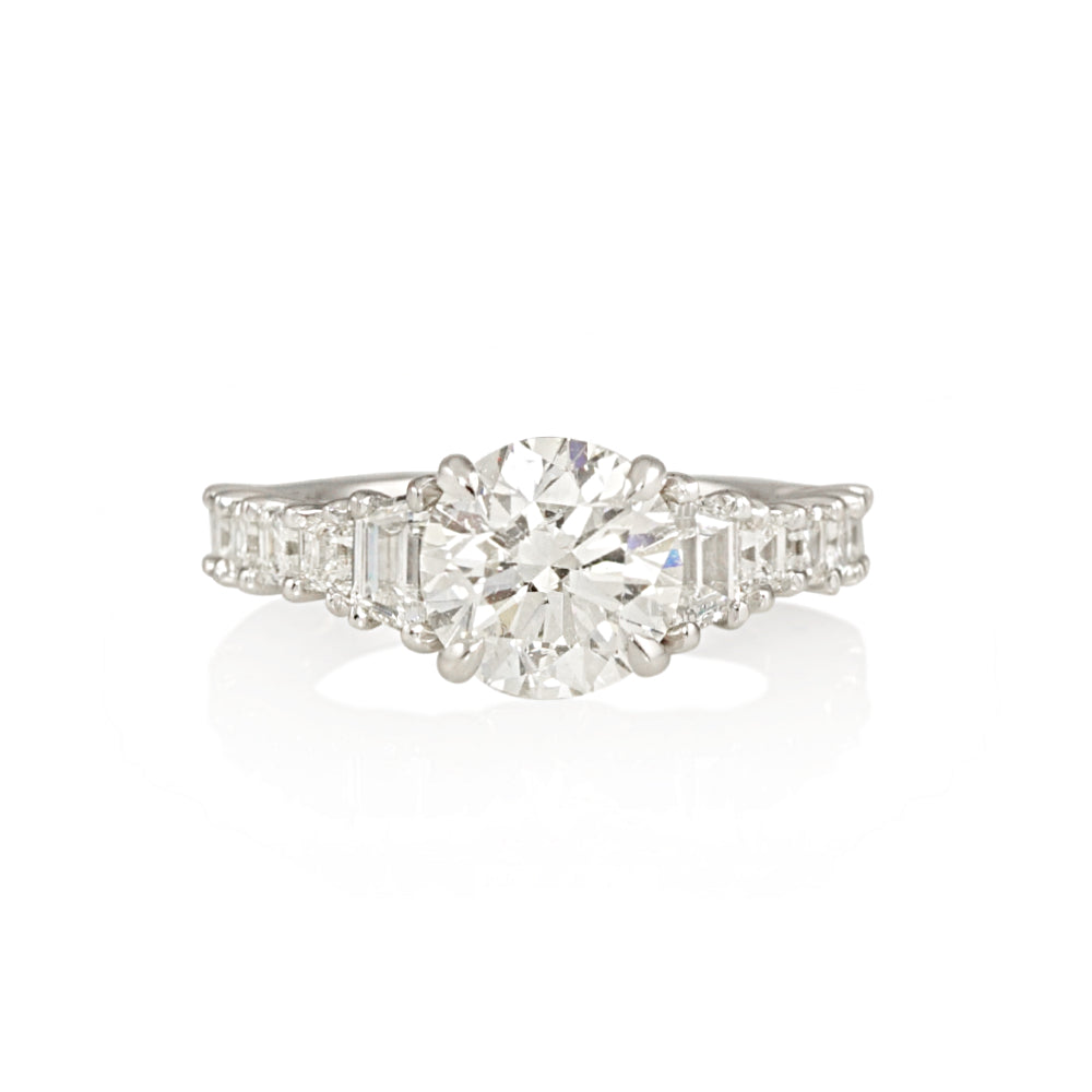 Barbara Reed Rings Round with Trapezoid Side Stones Ring for Barbara