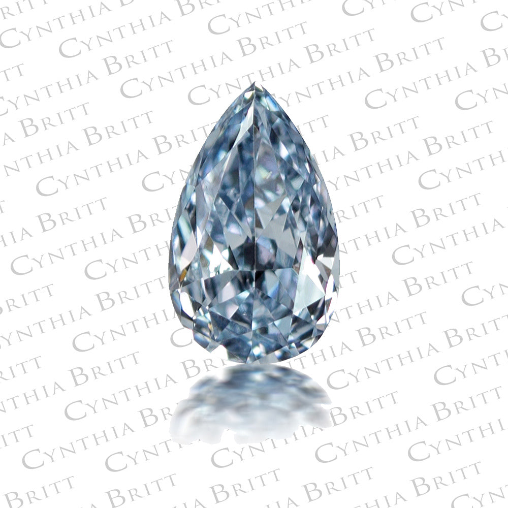 Fancy Intense Blue 0.14 carat Pear-Shaped Diamond