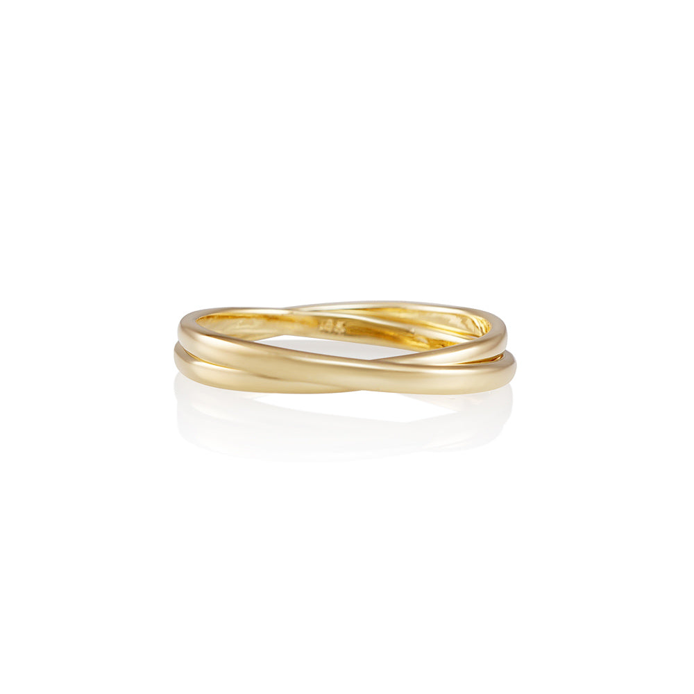 Criss Cross Yellow Gold Wedding Band for Brenda