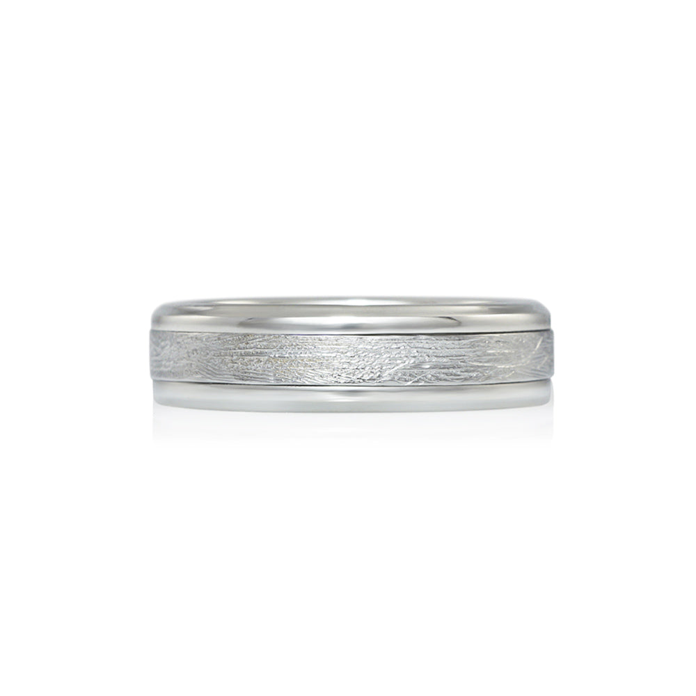 Slope Down Meteorite Wedding Band for Brian