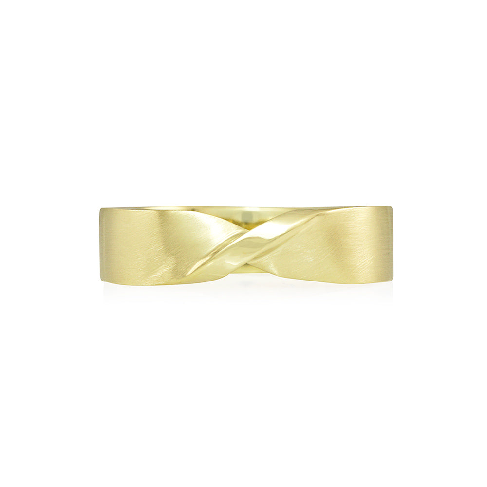 Green Gold Mobius Men's Wedding Band for Bryan