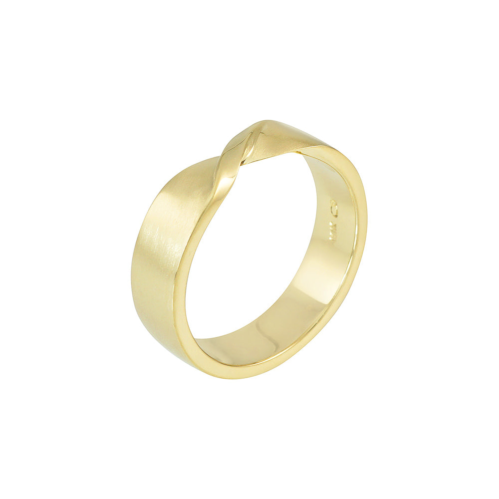 Green Gold Mobius Men's Wedding Band for Bryan