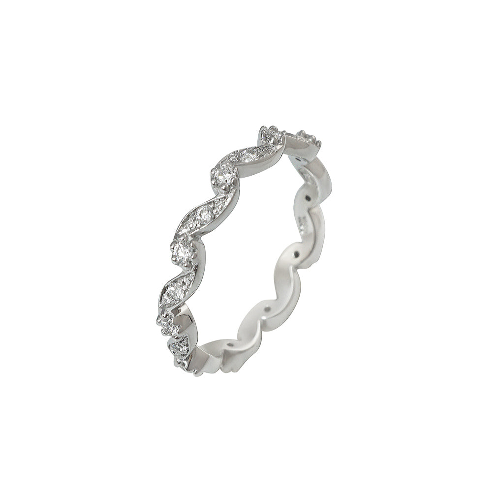 Diamond Flower Swirl Eternity Ring for Carissa