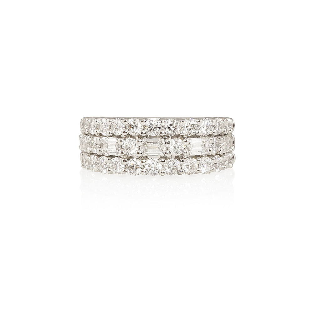 Three Row Diamond Wedding Band for Caroline