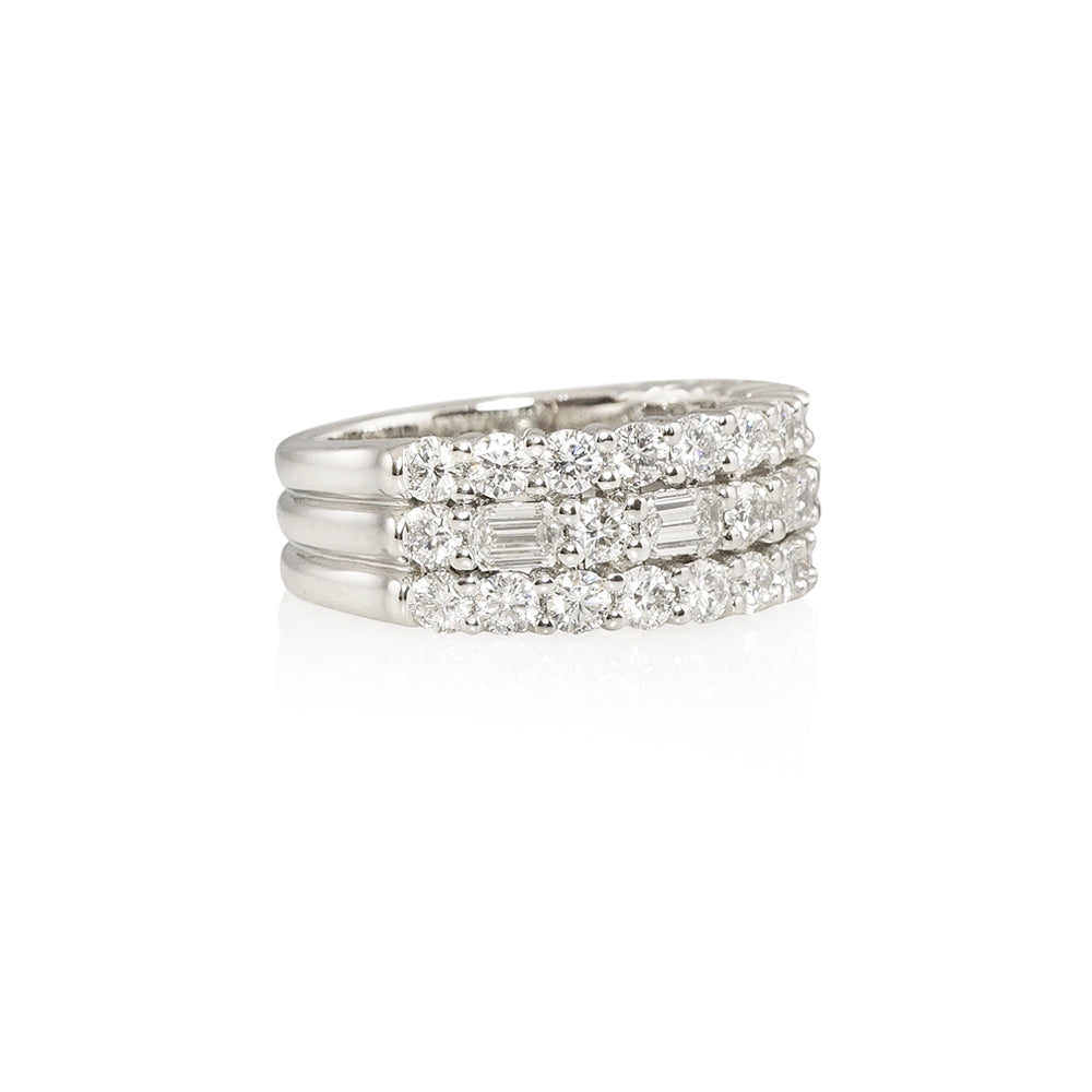 Three Row Diamond Wedding Band for Caroline