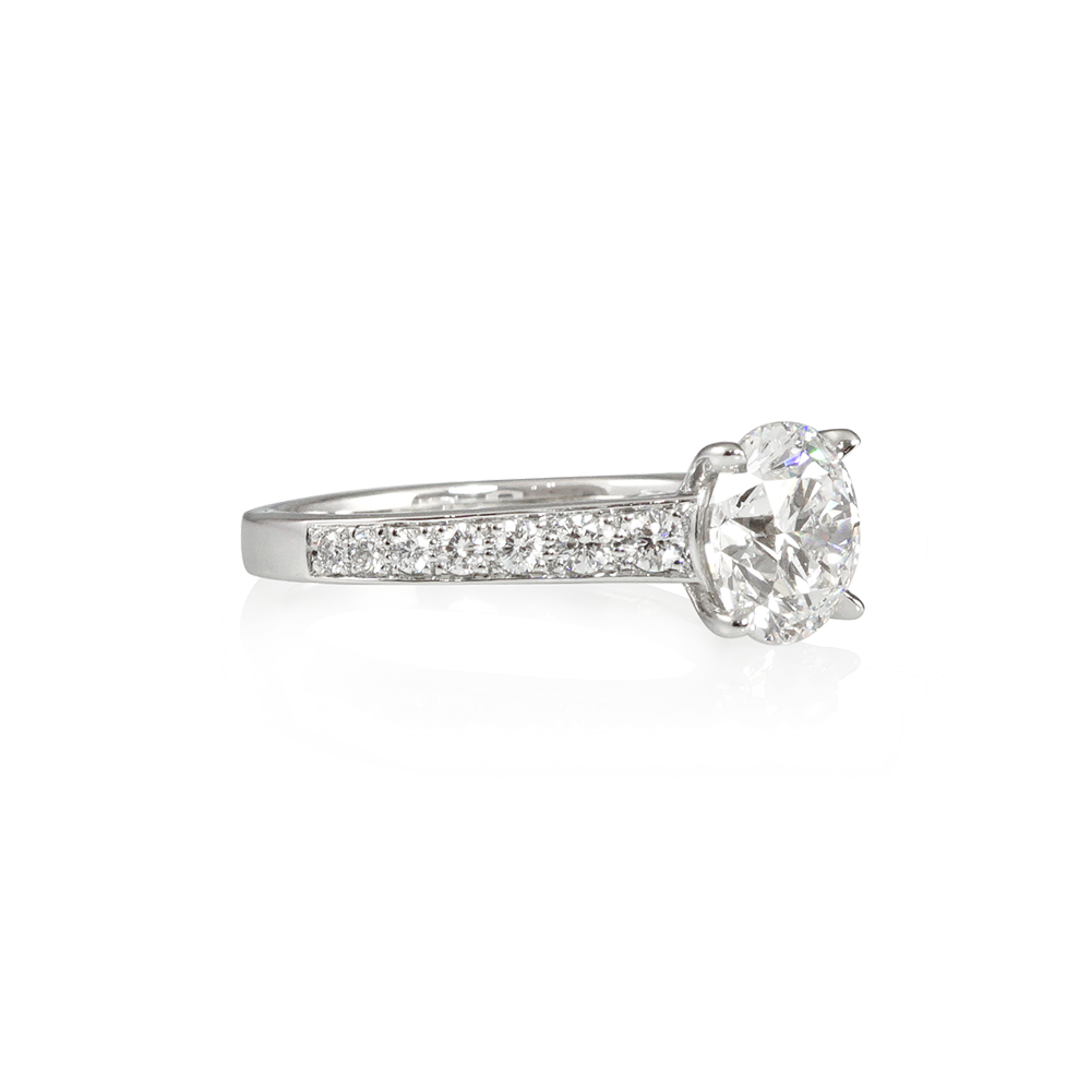 Cathedral Diamond Engagement Ring With Diamond Band for Caroline