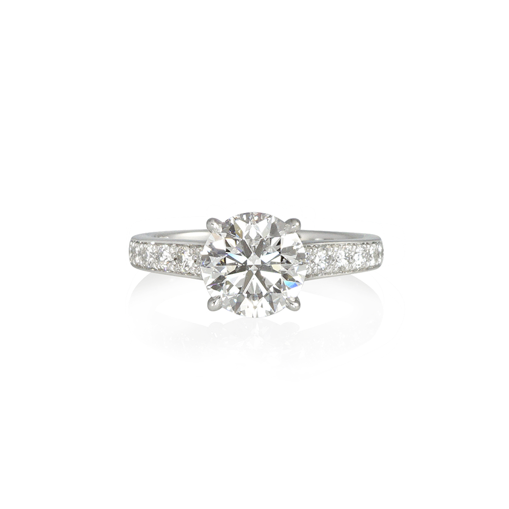 Cathedral Diamond Engagement Ring With Diamond Band for Caroline