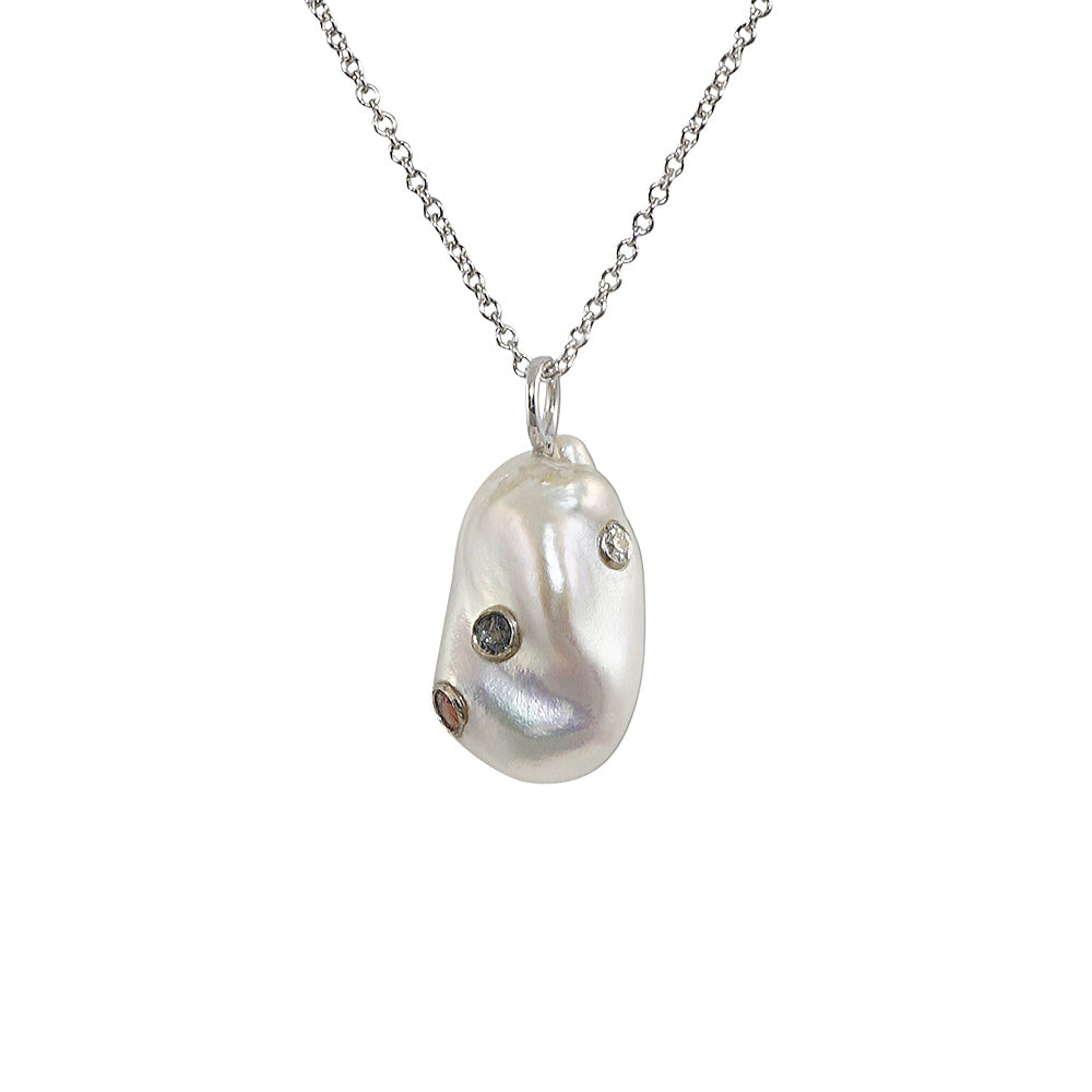 Baroque Pearl and Diamond Pendant for Ce'ce