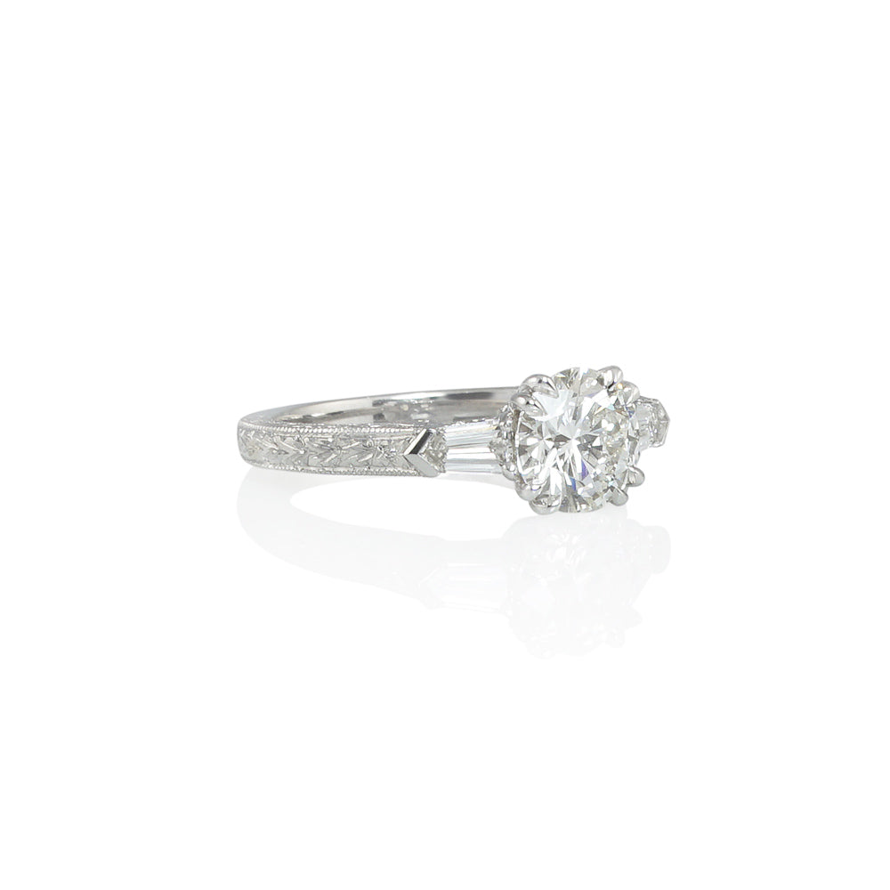 Romantic Three Stone Engagement Ring for Celeste