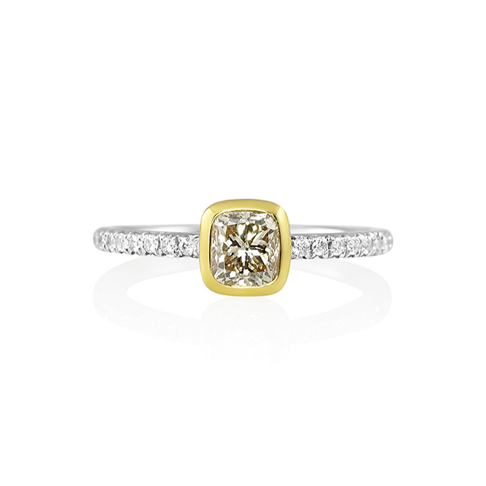 Champagne Diamond Ring with Diamond Band