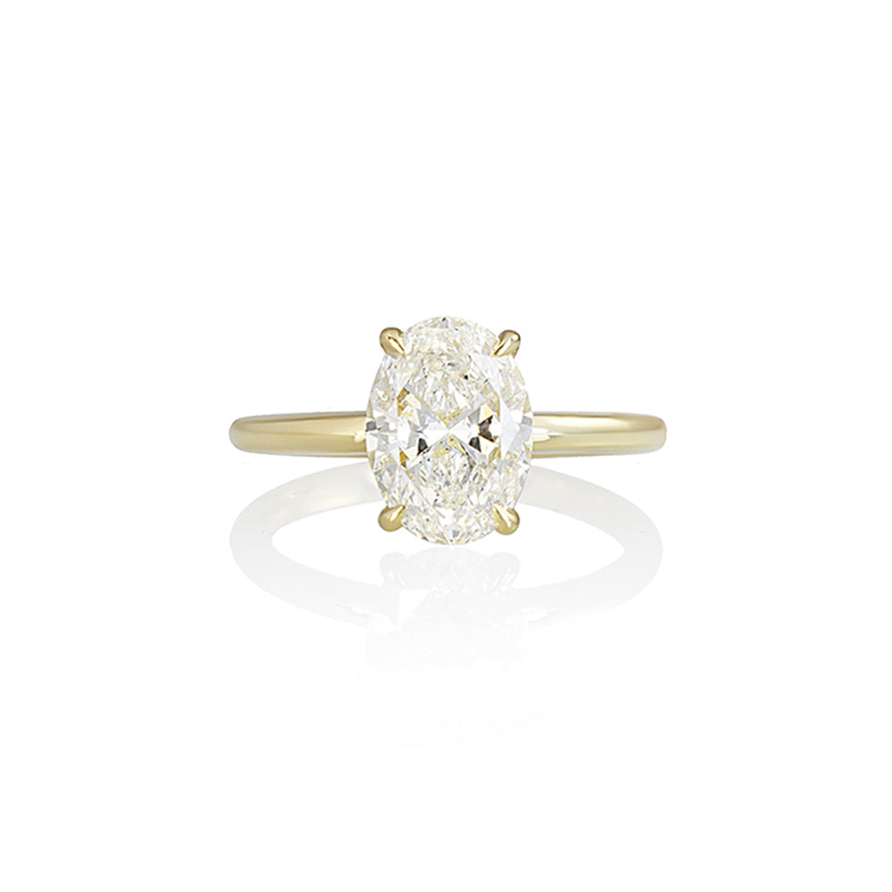 Signature Cynthia Britt Oval and Yellow Gold Solitaire for Chelsea