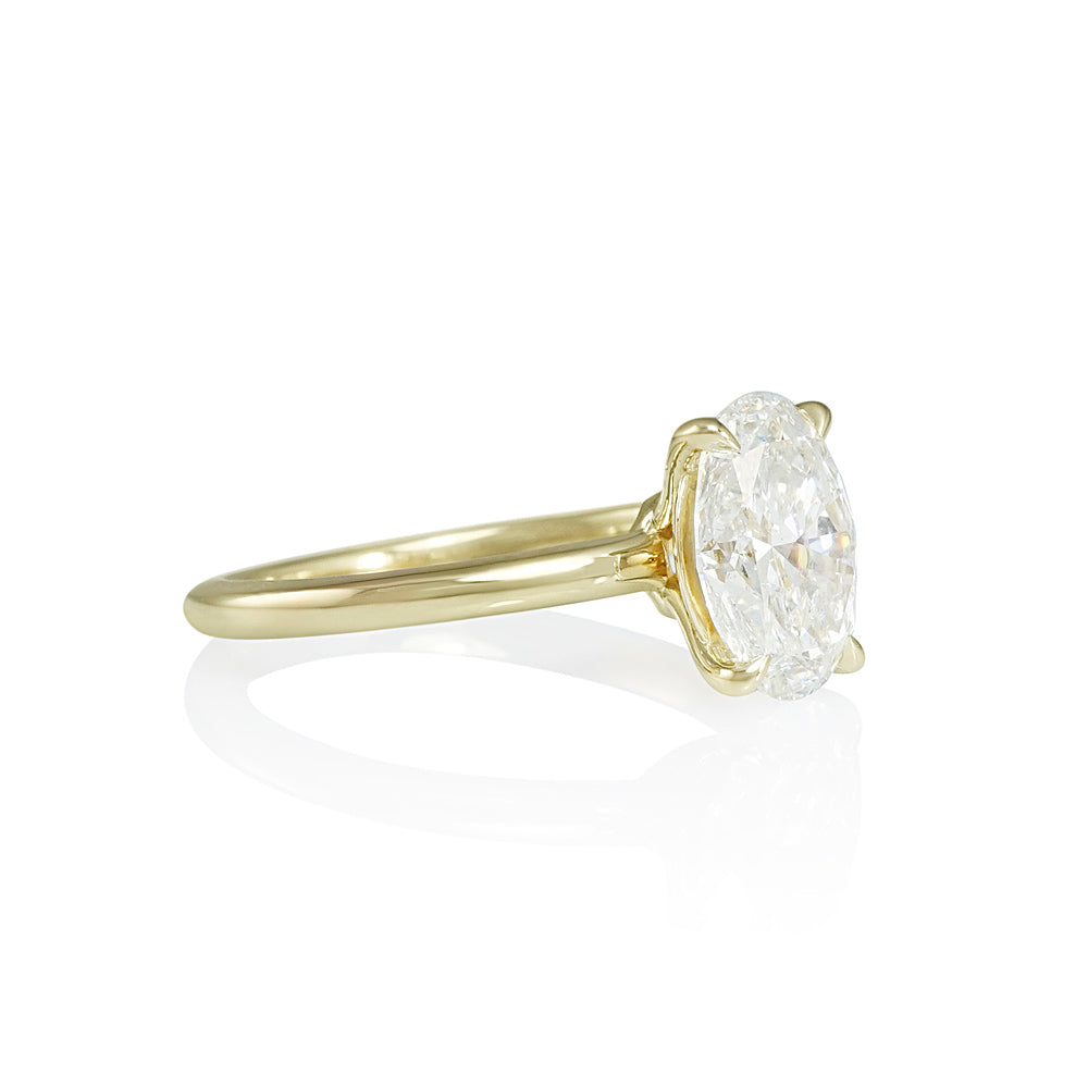 Signature Cynthia Britt Oval and Yellow Gold Solitaire for Chelsea