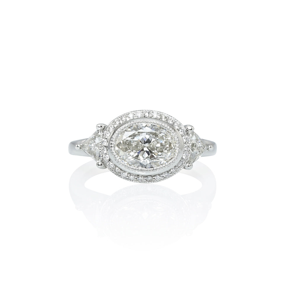 Oval and Trillion Engagement Ring for Christina