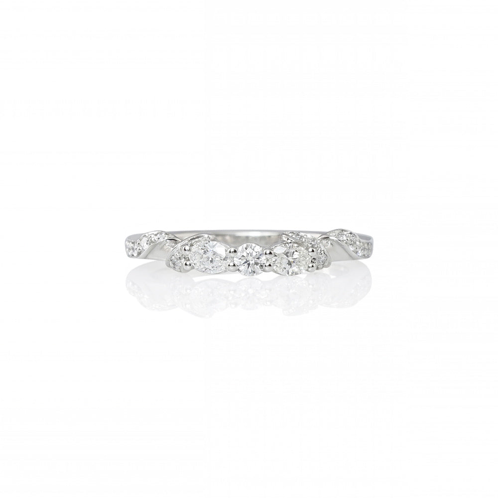 Oval and Round Diamond Wrap Wedding Ring for Christine