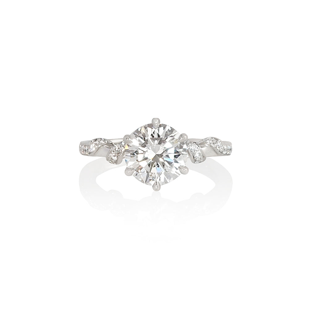 Six Prong Diamond Wrap Engagement Ring for Christine