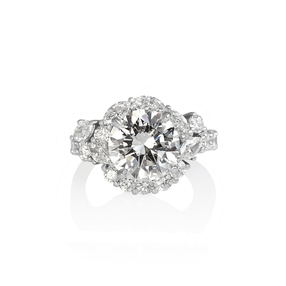 Courtney Round and Marquise Fantasy Diamond Ring